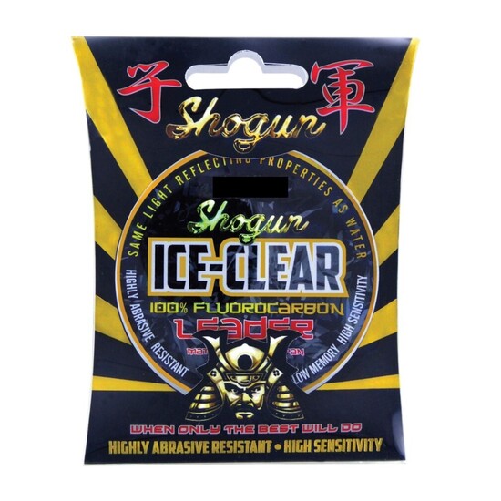 100m Spool of 4lb Shogun Ice Clear Fluorocarbon Fishing Leader - 100% Fluorocarbon