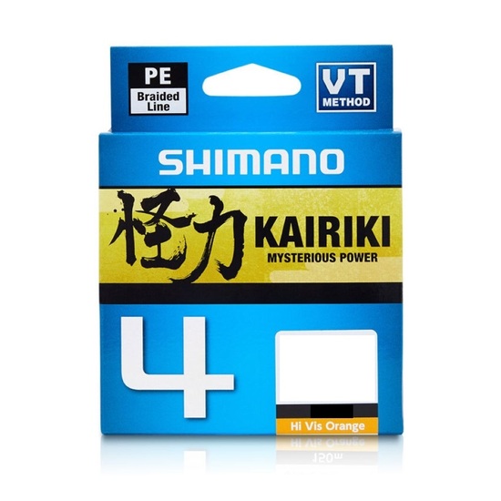 1 x 300m Spool Of 20lb Shimano Kairiki 4 Braided Fishing Line - Hi Vis Orange Braid