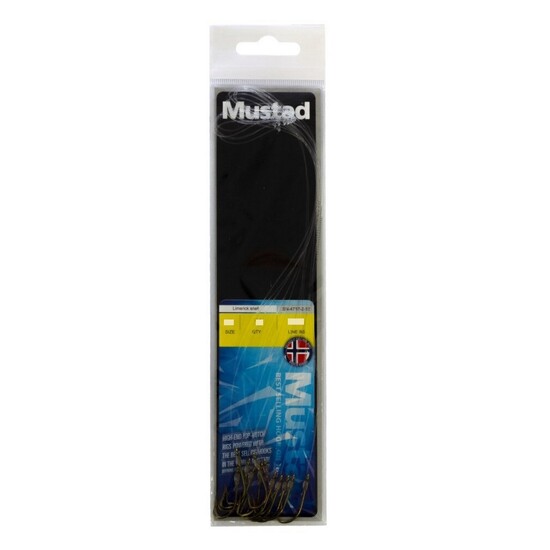 12 Pack of Size 12 Mustad Hand Tied Snelled Rigs with 4717 Bronze Limerick Hooks