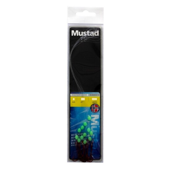 Size 12 Mustad Hand Tied Snelled Rigs with 90234NPNR Chemical Sharpened Long Shank Hooks