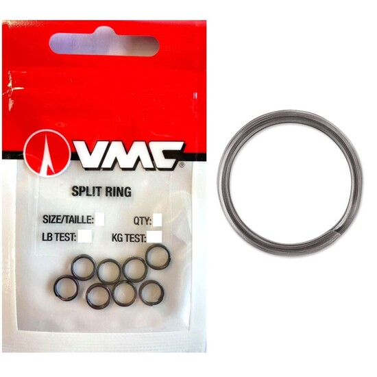 10 Pack of Size 0 VMC Stainless Steel Split Rings With Black Nickel Finish