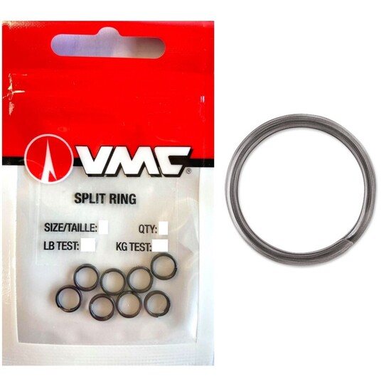 10 Pack of Size 1 VMC Stainless Steel Split Rings With Black Nickel Finish