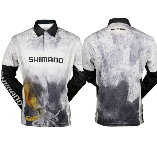 Shimano Medium Sephia Squid Long Sleeve Tournament Fishing Shirt - Sublimated UPF50+