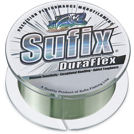 300m Spool of 5.3lb Lo Vis Green Sufix Duraflex G2 Monofilament Fishing Line