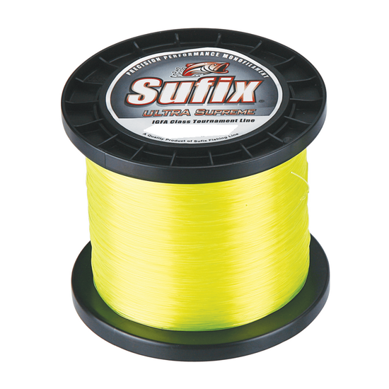 1000m Spool of 8kg Sufix Ultra Supreme IGFA Neon Yellow Monofilament Fishing Line