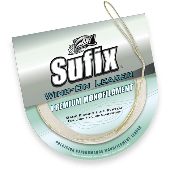 10m Length of 300lb Sufix Wind On Monofilament Fishing Leader - Natural Tan Colour