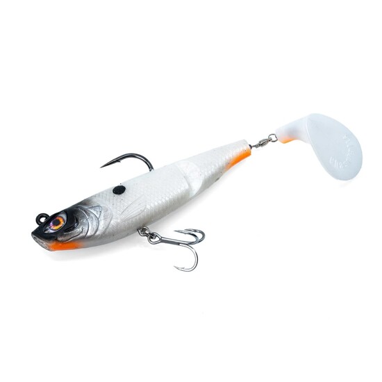150mm Chasebaits The Swinger - Pre-Rigged Paddle Tail Softbait Lure - Snow White