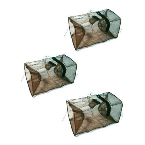 3 x Seahorse Collapsible Shrimp/Bait Trap With 2 Entry Rings - Bulk 3 Pack