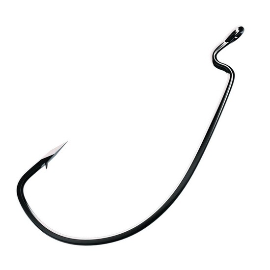 5 Pack of Size 1/0 Eagle Claw Trokar TK110 Platinum Black Extra Wide Gap Worm Hooks