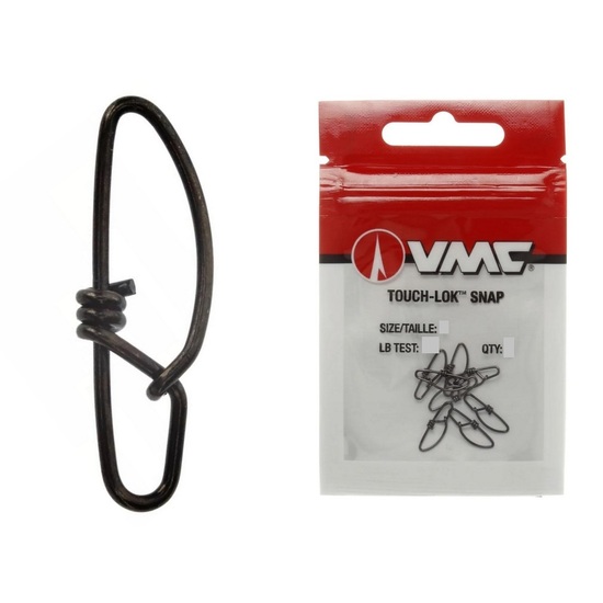 Size 5 VMC Touch-Lok Snaps - Stainless Steel Fishing Snaps with Black Nickel Finish