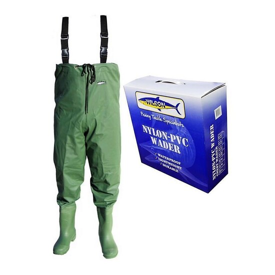 Size 7 Wilson Waterproof Fishing Chest Waders - Lightweight, Durable Nylon PVC