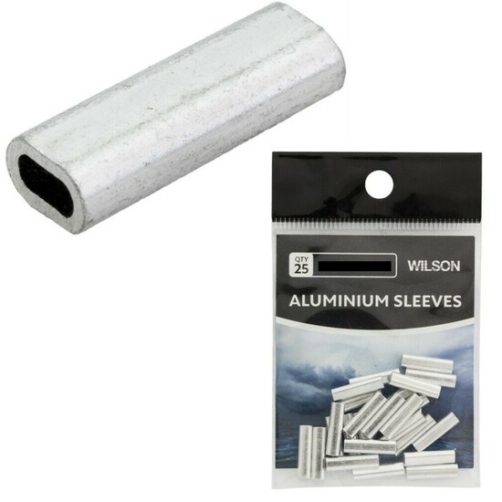 25 Pack of Size 7 Wilson Aluminium Crimping Connector Sleeves for Fishing Wire/Line