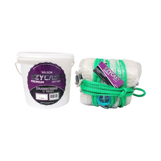 Wilson EZYCAST Drawstring Cast Net with 3/4 Inch Mesh Size [Drop: 10ft]