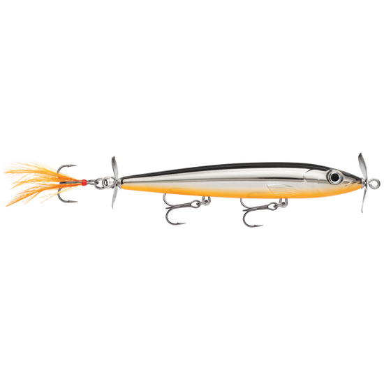 11cm Rapala X-Rap Prop Topwater Fishing Lure Colour - Black Chrome Orange