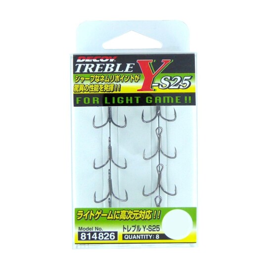 8 Pack of Size 14 Decoy Y-S25 Treble Fishing Hooks - Japanese Made Trebles