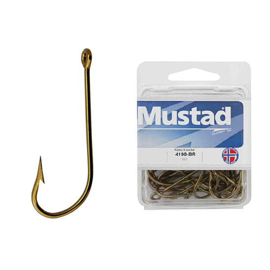 Mustad 4190 - Size 2 Qty 50 - Kirby Kendal Bronzed Hooks
