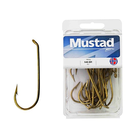 Mustad 540 - Size 1 Qty 50 - Viking Bronzed Forged