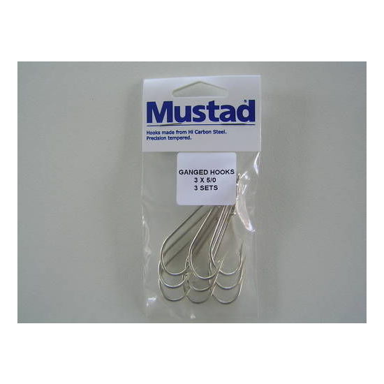 Mustad Pre-Rigged Gang Hooks 5/0 3 Hooks 3 Sets Kirby