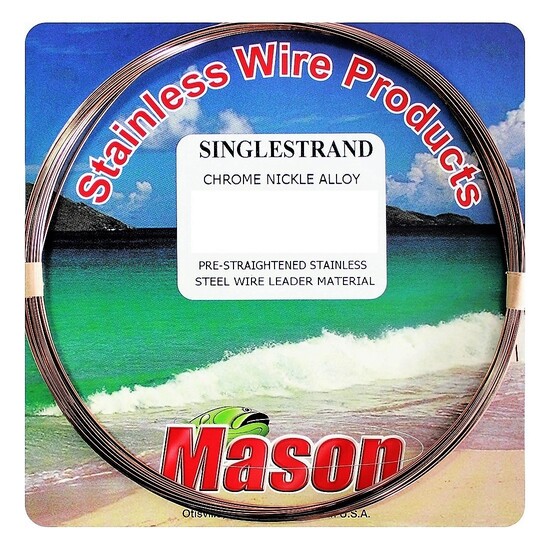 25ft Coil of 124lb Mason Single Strand Stainless Steel Wire Fishing Leader