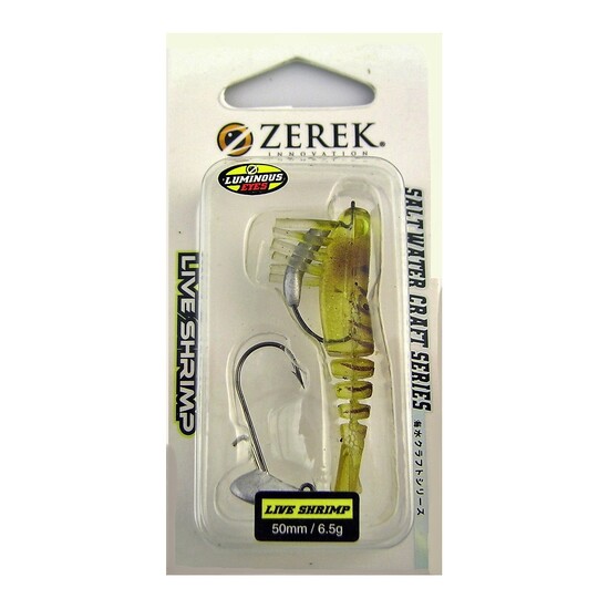 Zerek Live Shrimp - 50mm Pre Rigged-Lumo Eyes - 15 Colour - Kevlar Jointed Body